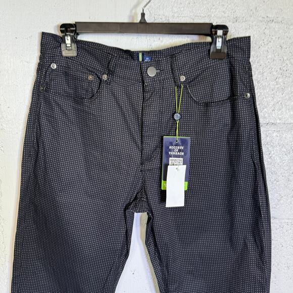 Society of Threads Men's Regular Fit Geo Print 5 Pocket Pants, Black 30R - Picture 4 of 8